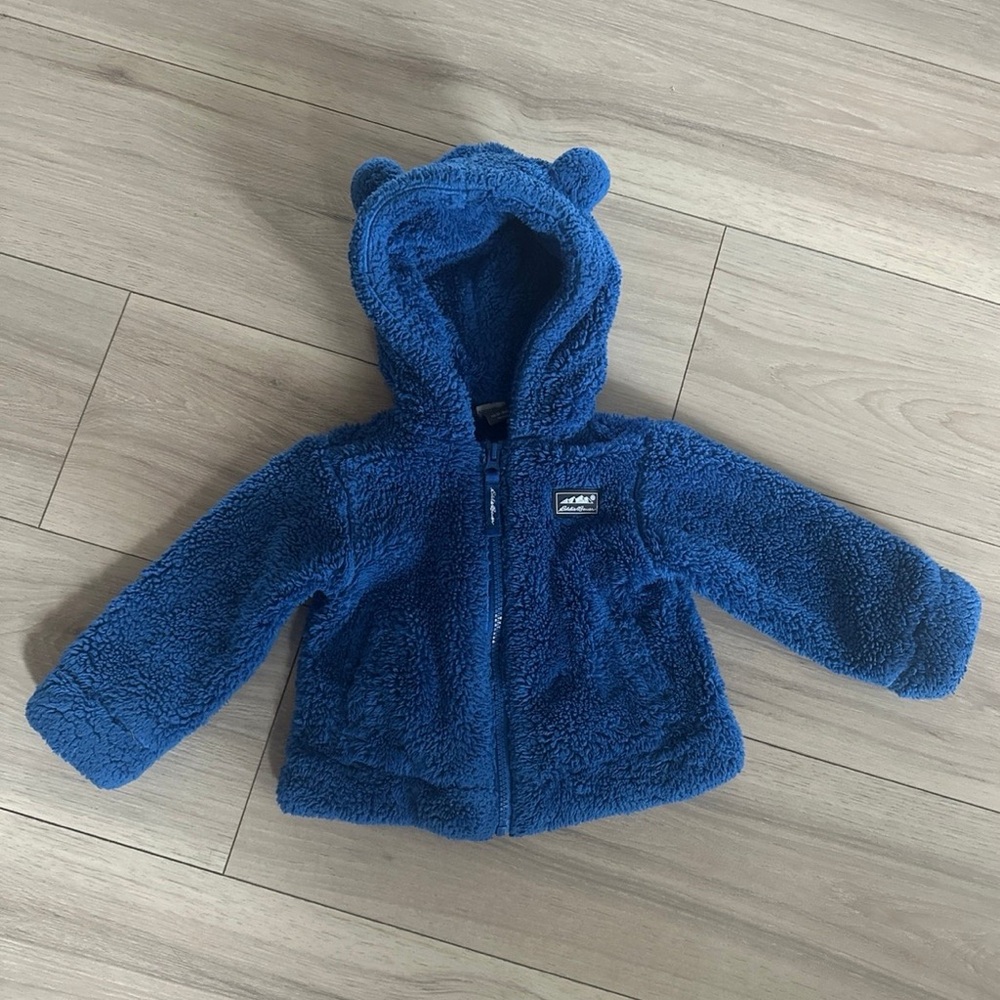 Eddie Bauer Kids Blue Fuzzy Puffer Jacket